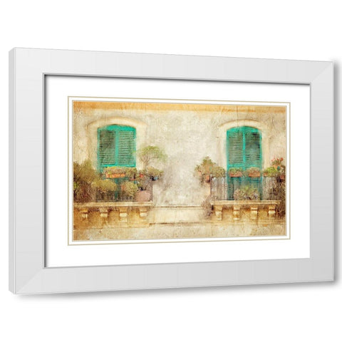 From the Balcony White Modern Wood Framed Art Print with Double Matting by Kimberly, Allen