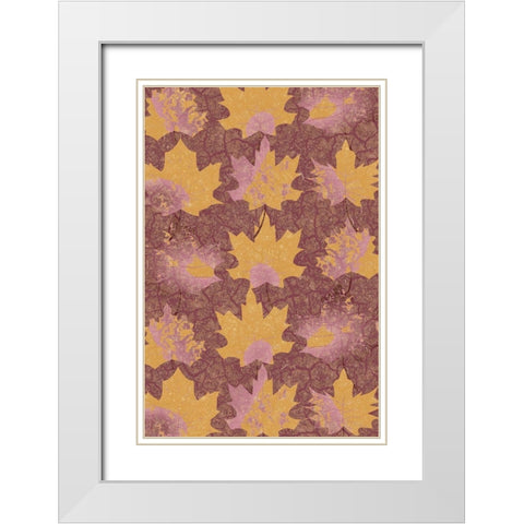 Pattern of Leaves White Modern Wood Framed Art Print with Double Matting by Kimberly, Allen
