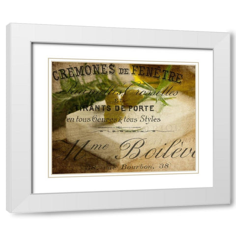 Olive and Cheese White Modern Wood Framed Art Print with Double Matting by Kimberly, Allen