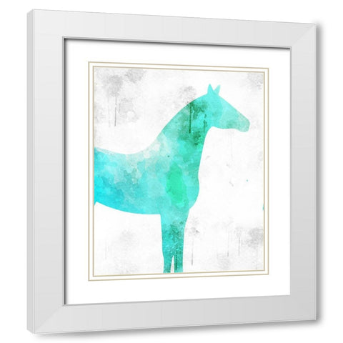 Watercolor Silhouette 5 White Modern Wood Framed Art Print with Double Matting by Kimberly, Allen