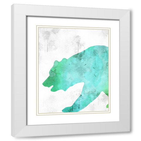 Watercolor Silhouette 6 White Modern Wood Framed Art Print with Double Matting by Kimberly, Allen