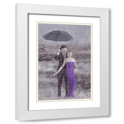 A Dance on the Beach White Modern Wood Framed Art Print with Double Matting by Kimberly, Allen