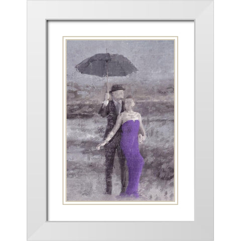 A Dance on the Beach White Modern Wood Framed Art Print with Double Matting by Kimberly, Allen