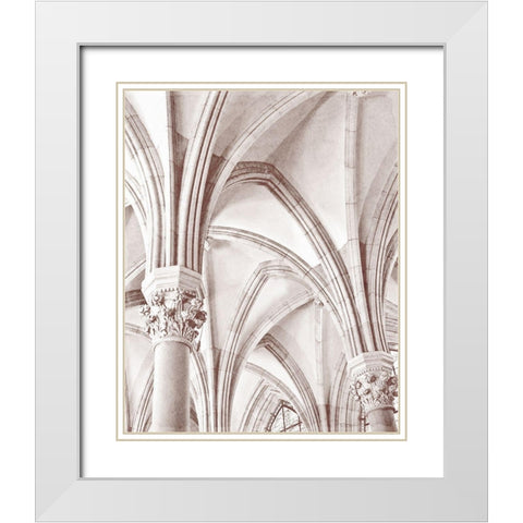Arches 1 White Modern Wood Framed Art Print with Double Matting by Kimberly, Allen