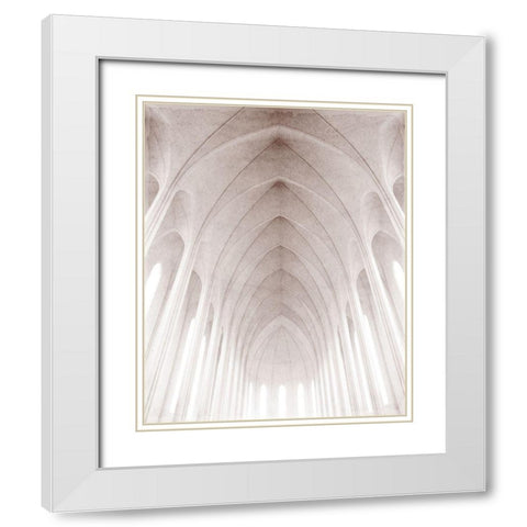 Arches 2 White Modern Wood Framed Art Print with Double Matting by Kimberly, Allen