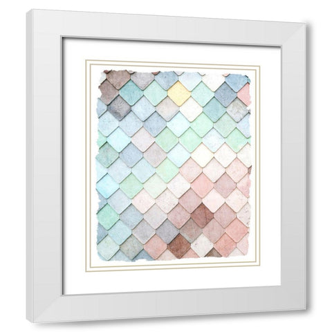 Tiled 1 White Modern Wood Framed Art Print with Double Matting by Kimberly, Allen