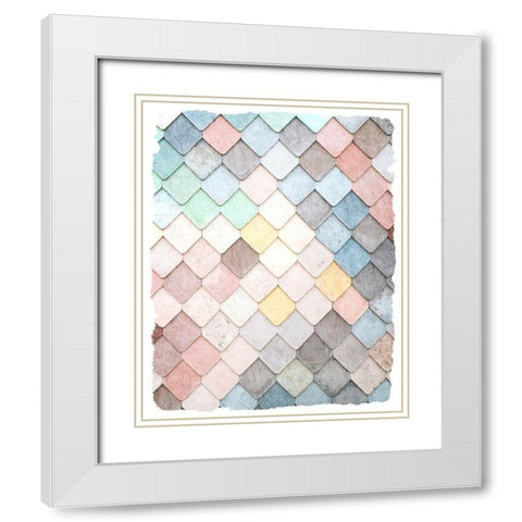 Tiled 2 White Modern Wood Framed Art Print with Double Matting by Kimberly, Allen