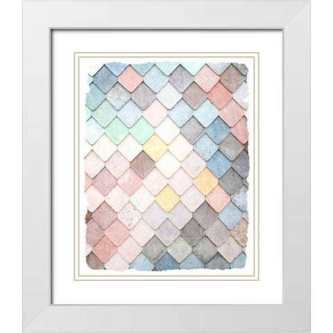 Tiled 2 White Modern Wood Framed Art Print with Double Matting by Kimberly, Allen
