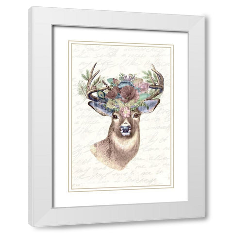 Floral Headband White Modern Wood Framed Art Print with Double Matting by Kimberly, Allen