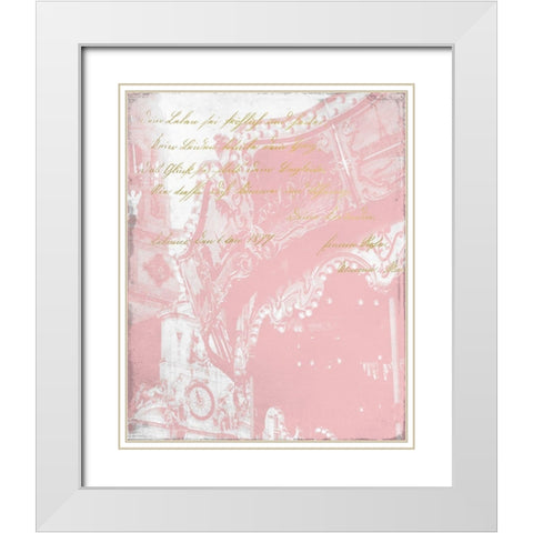 Paris in Pink 3 White Modern Wood Framed Art Print with Double Matting by Kimberly, Allen