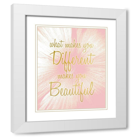 What makes you Beautiful White Modern Wood Framed Art Print with Double Matting by Kimberly, Allen