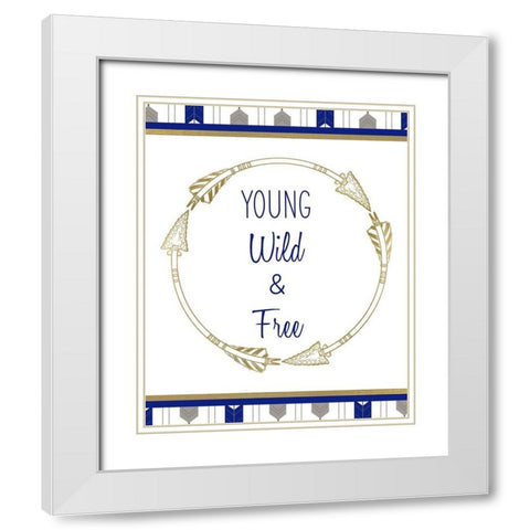 Indigo Dreamer 6 White Modern Wood Framed Art Print with Double Matting by Kimberly, Allen