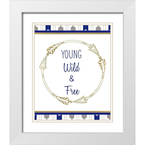 Indigo Dreamer 6 White Modern Wood Framed Art Print with Double Matting by Kimberly, Allen