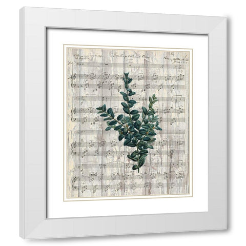 Musical Botanical 3 White Modern Wood Framed Art Print with Double Matting by Kimberly, Allen