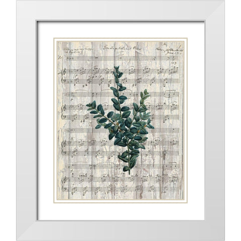Musical Botanical 3 White Modern Wood Framed Art Print with Double Matting by Kimberly, Allen