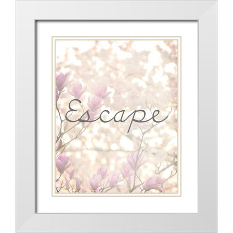 Cherry Blossoms 1 White Modern Wood Framed Art Print with Double Matting by Kimberly, Allen