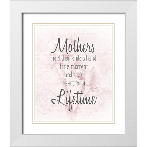 Mothers Hold White Modern Wood Framed Art Print with Double Matting by Kimberly, Allen