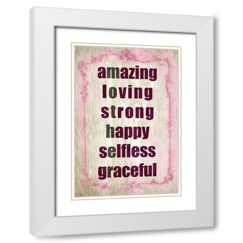MOTHER White Modern Wood Framed Art Print with Double Matting by Kimberly, Allen