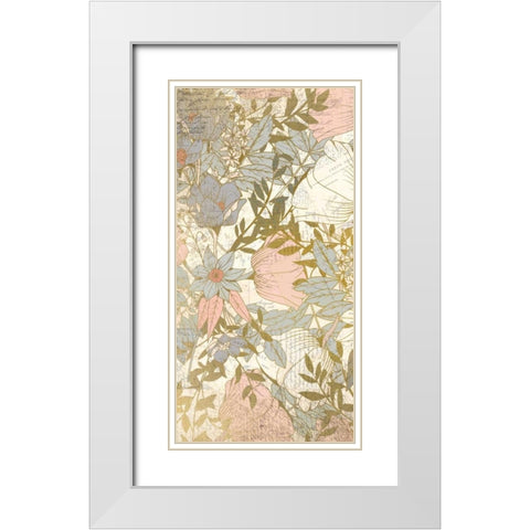 Carte Postale Blooms A White Modern Wood Framed Art Print with Double Matting by Allen, Kimberly