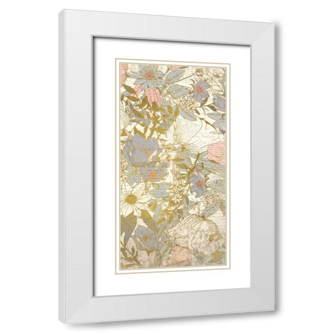 Carte Postale Blooms B White Modern Wood Framed Art Print with Double Matting by Allen, Kimberly