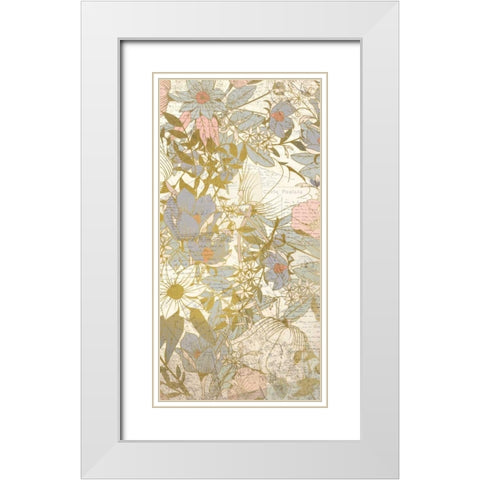 Carte Postale Blooms B White Modern Wood Framed Art Print with Double Matting by Allen, Kimberly