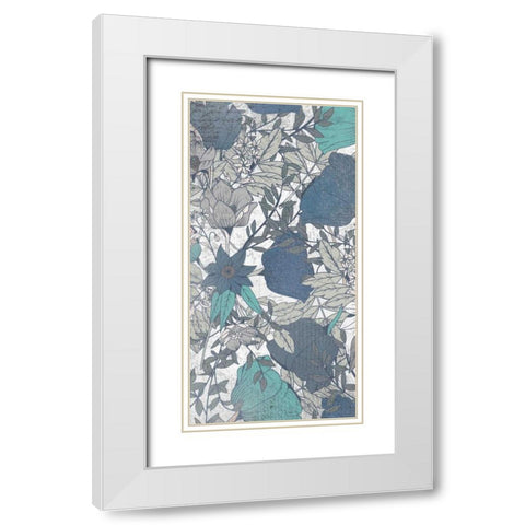 Carte Postale Blooms Mineral 1 White Modern Wood Framed Art Print with Double Matting by Allen, Kimberly