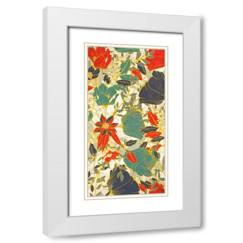 Carte Postale Blooms Henna 1 White Modern Wood Framed Art Print with Double Matting by Allen, Kimberly