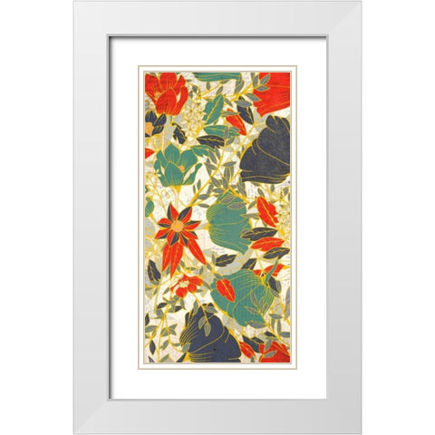 Carte Postale Blooms Henna 1 White Modern Wood Framed Art Print with Double Matting by Allen, Kimberly