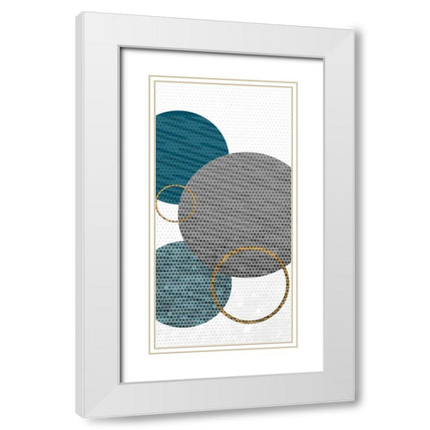 Circle Time B White Modern Wood Framed Art Print with Double Matting by Allen, Kimberly