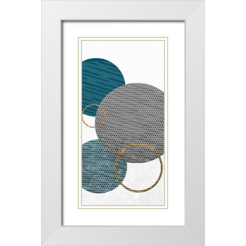 Circle Time B White Modern Wood Framed Art Print with Double Matting by Allen, Kimberly