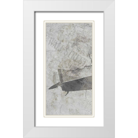 Newspaper Air Travel A White Modern Wood Framed Art Print with Double Matting by Allen, Kimberly