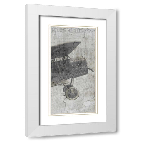Newspaper Air Travel C White Modern Wood Framed Art Print with Double Matting by Allen, Kimberly