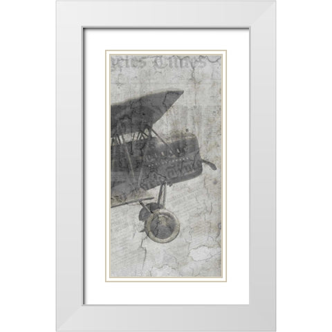 Newspaper Air Travel C White Modern Wood Framed Art Print with Double Matting by Allen, Kimberly
