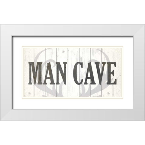 Man Cave White Modern Wood Framed Art Print with Double Matting by Allen, Kimberly