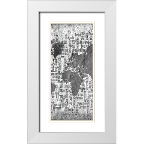 World Tryptich 2 White Modern Wood Framed Art Print with Double Matting by Kimberly, Allen