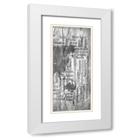 World Tryptich 3 White Modern Wood Framed Art Print with Double Matting by Kimberly, Allen