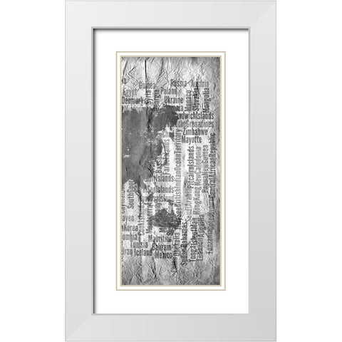 World Tryptich 3 White Modern Wood Framed Art Print with Double Matting by Kimberly, Allen