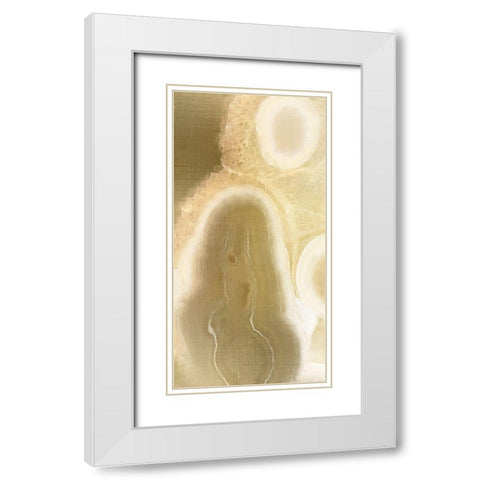 Golden Touch 1 White Modern Wood Framed Art Print with Double Matting by Kimberly, Allen