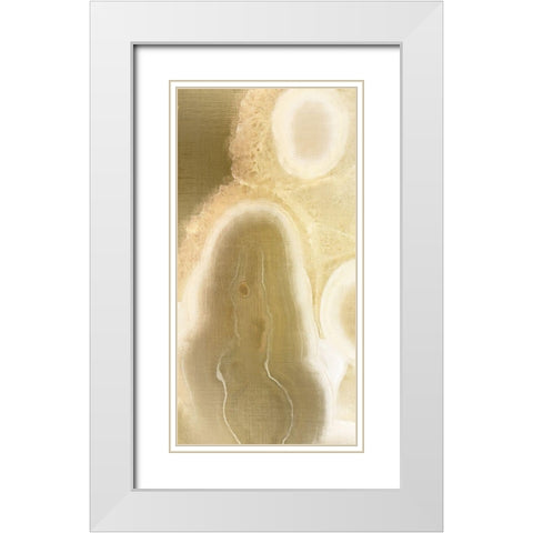 Golden Touch 1 White Modern Wood Framed Art Print with Double Matting by Kimberly, Allen