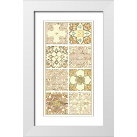 Panel of Tiles 1 White Modern Wood Framed Art Print with Double Matting by Kimberly, Allen