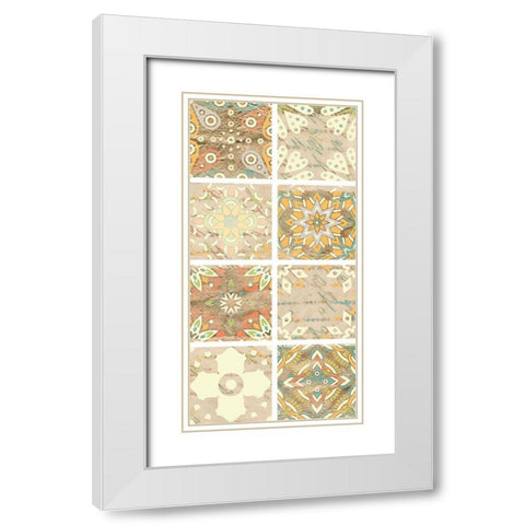 Panel of Tiles 2 White Modern Wood Framed Art Print with Double Matting by Kimberly, Allen