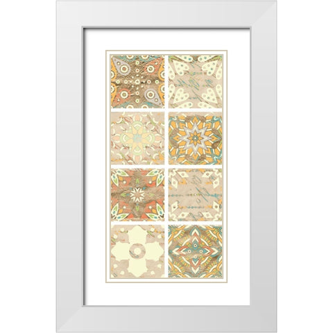 Panel of Tiles 2 White Modern Wood Framed Art Print with Double Matting by Kimberly, Allen