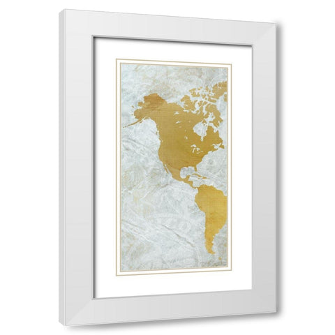 World A White Modern Wood Framed Art Print with Double Matting by Kimberly, Allen