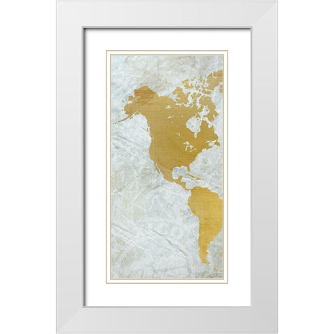 World A White Modern Wood Framed Art Print with Double Matting by Kimberly, Allen