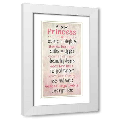 A True Princess White Modern Wood Framed Art Print with Double Matting by Kimberly, Allen