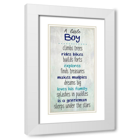 A Little Boy White Modern Wood Framed Art Print with Double Matting by Kimberly, Allen