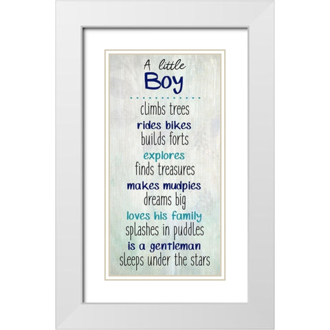 A Little Boy White Modern Wood Framed Art Print with Double Matting by Kimberly, Allen