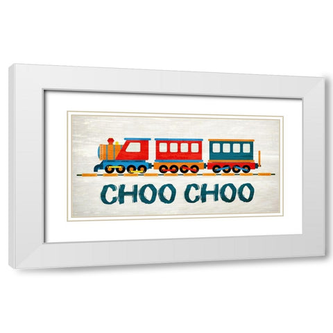 Choo Choo 1 White Modern Wood Framed Art Print with Double Matting by Kimberly, Allen