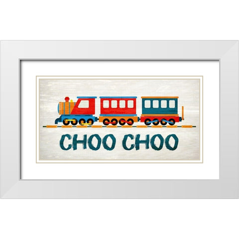 Choo Choo 1 White Modern Wood Framed Art Print with Double Matting by Kimberly, Allen