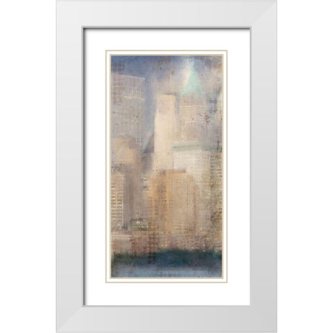 City Life B White Modern Wood Framed Art Print with Double Matting by Kimberly, Allen